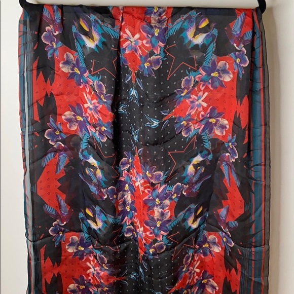 Givenchy silk scarf wrap stole birds of paradise print - Picture 6 of 7